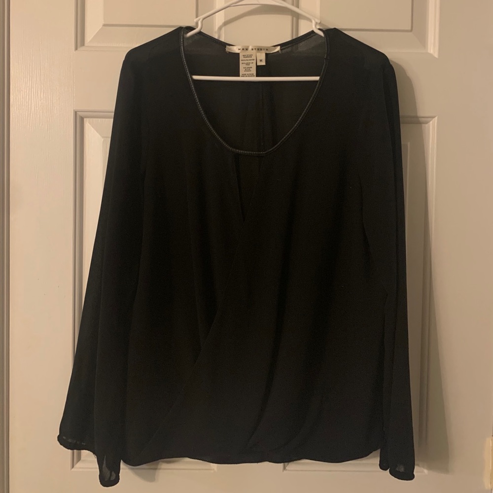 Draped Black Blouse